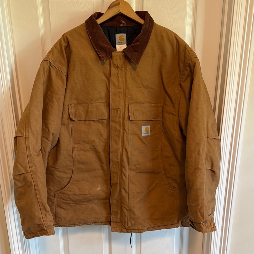 Carhartt Brown Military Field Jacket Heavy-Duty Canvas